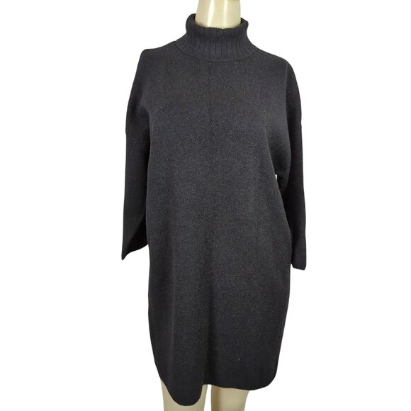 Pomander Place Tuckernuck Noir Vivianne Shimmer Turtleneck Sweater Dress Small - Picture 2 of 16